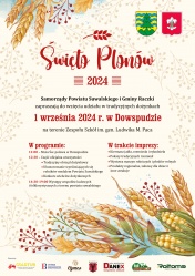 Zaproszenie na dożynki Powiatu Suwalskiego i Gminy Raczki - "Święto Plonów 2024"